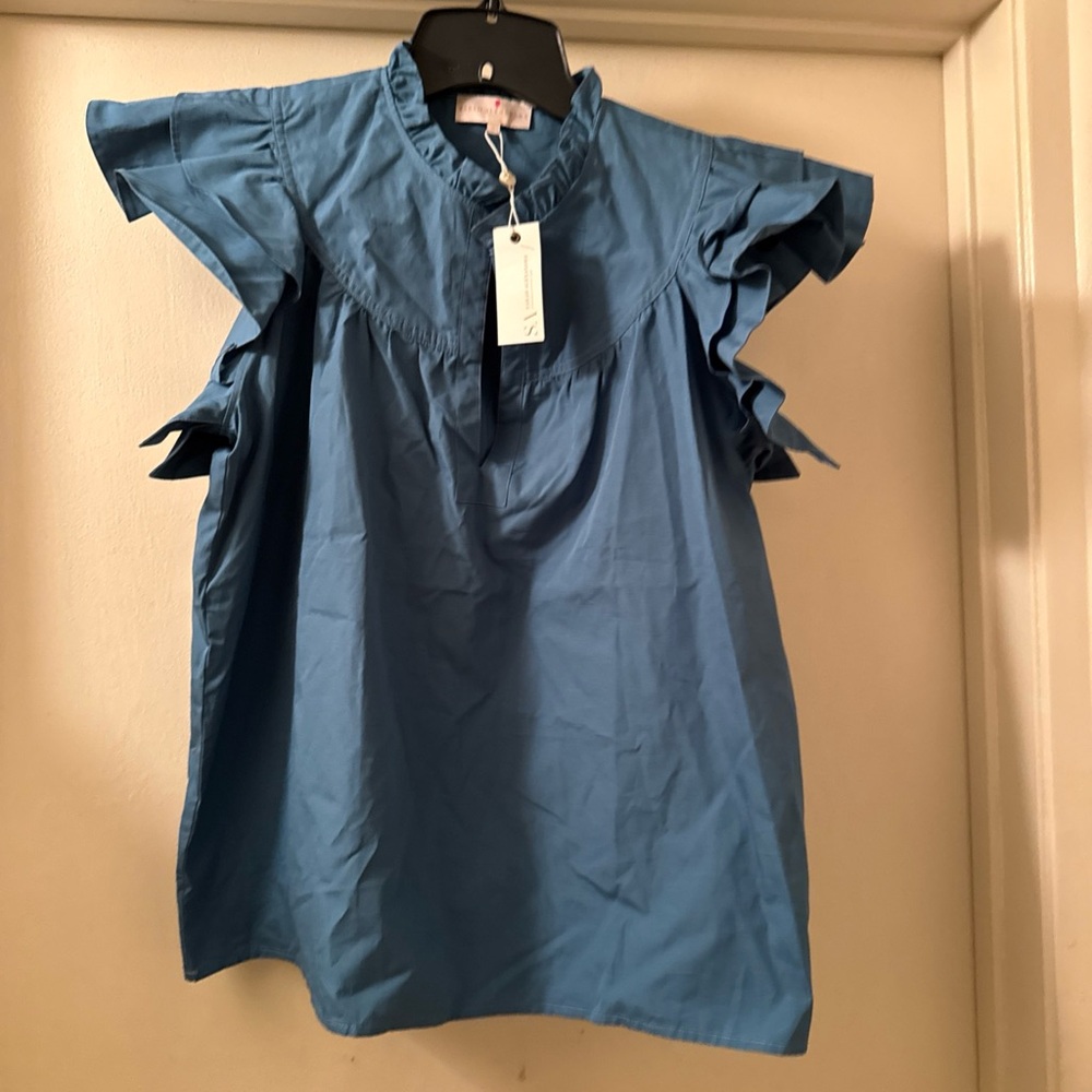 sarah alexandra mod  flutter sleeve top sz s